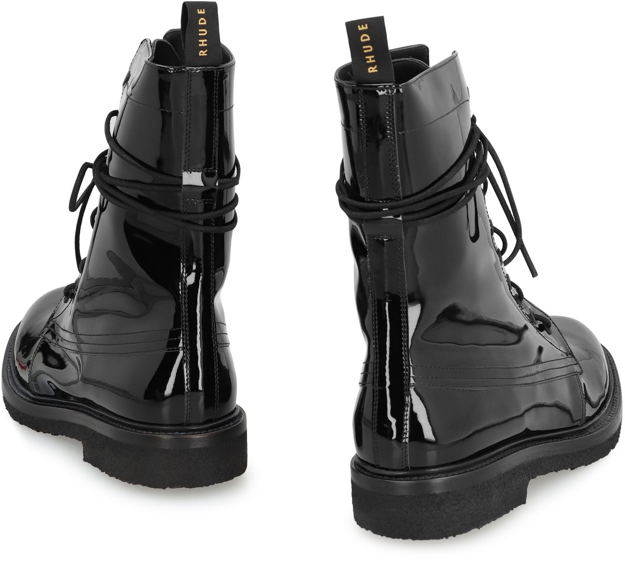 Rhude Rhanger leather combat boots Zwart