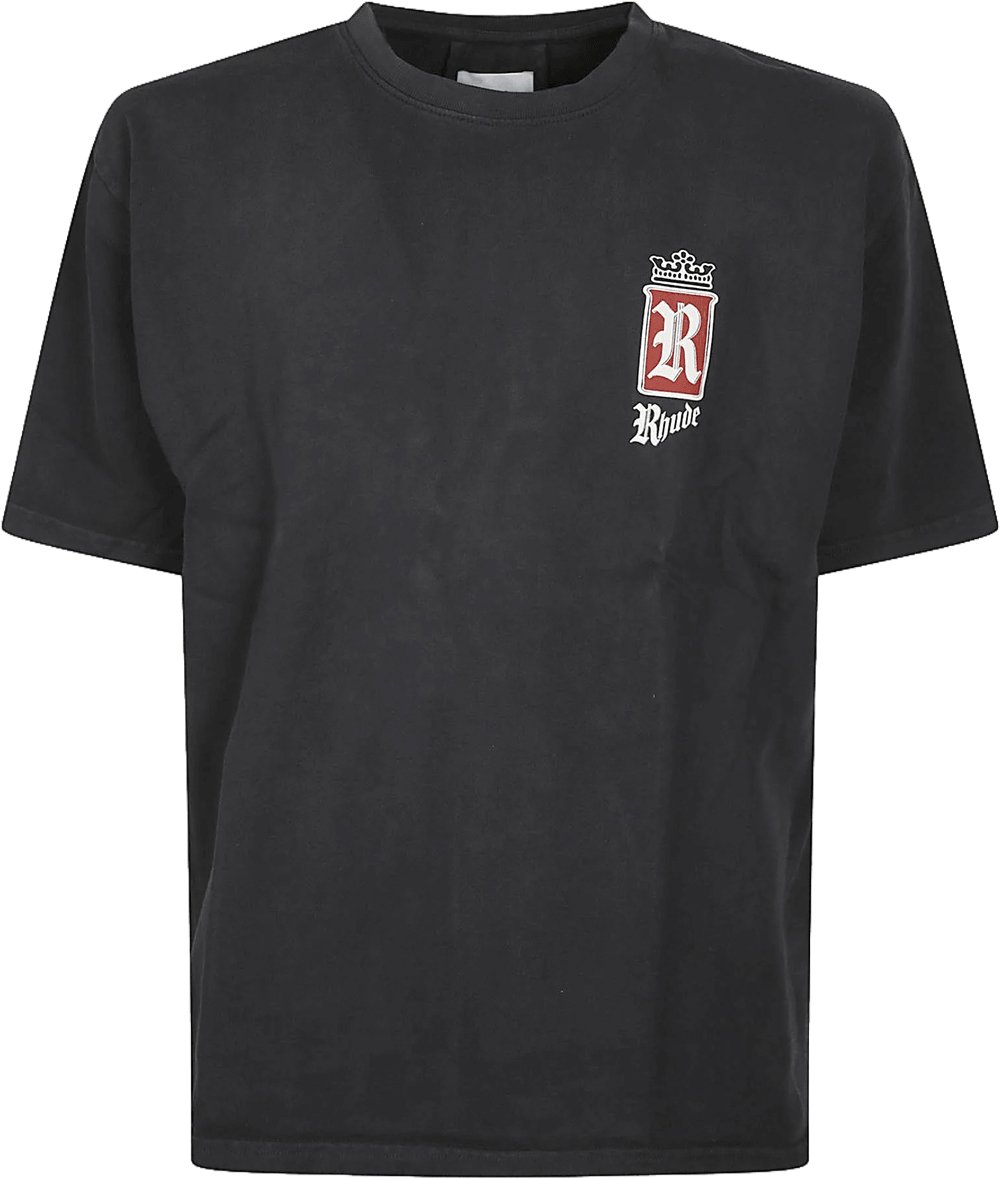 Rhude RHUDE FUMAR 91 T-SHIRT VINTAGE ZWART / WIT / ROOD Zwart