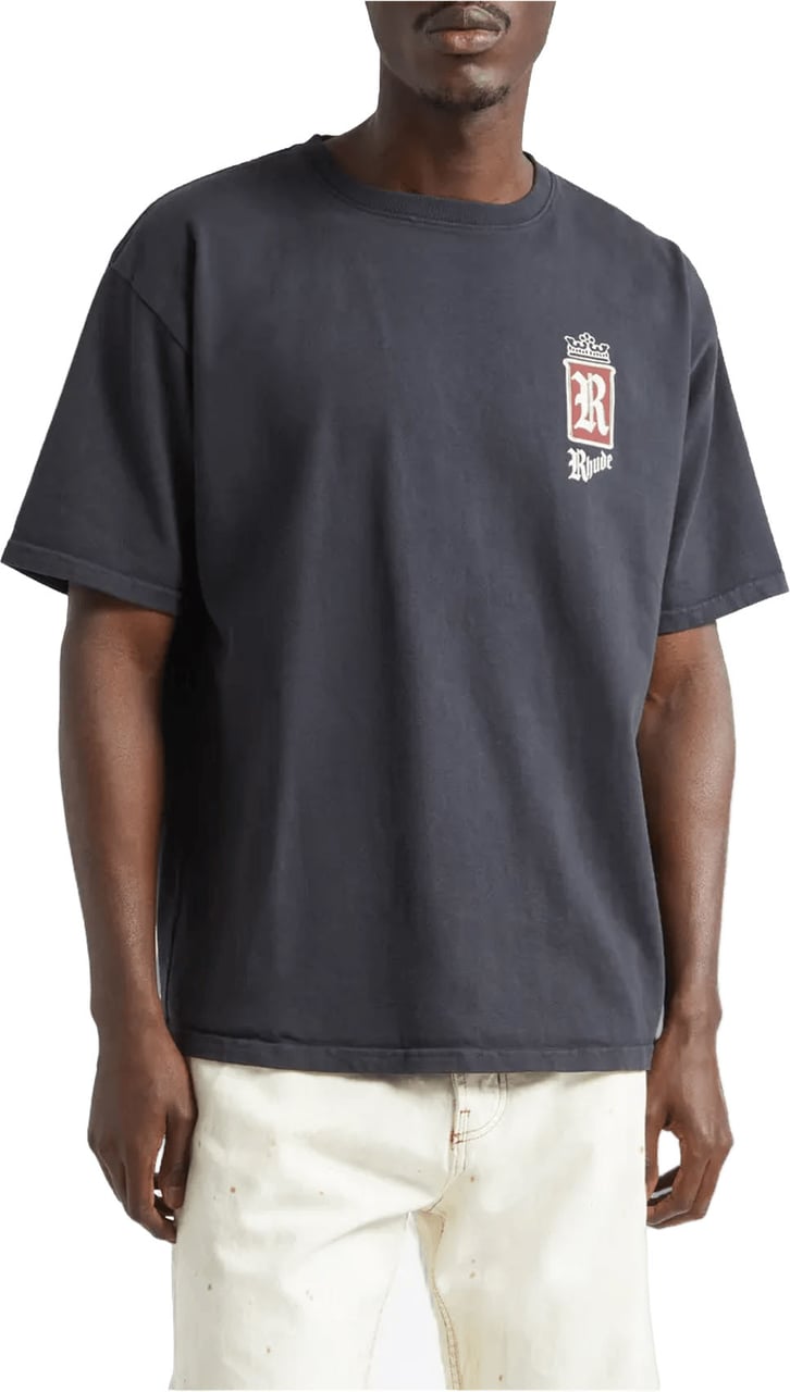 Rhude RHUDE FUMAR 91 T-SHIRT VINTAGE ZWART / WIT / ROOD Zwart