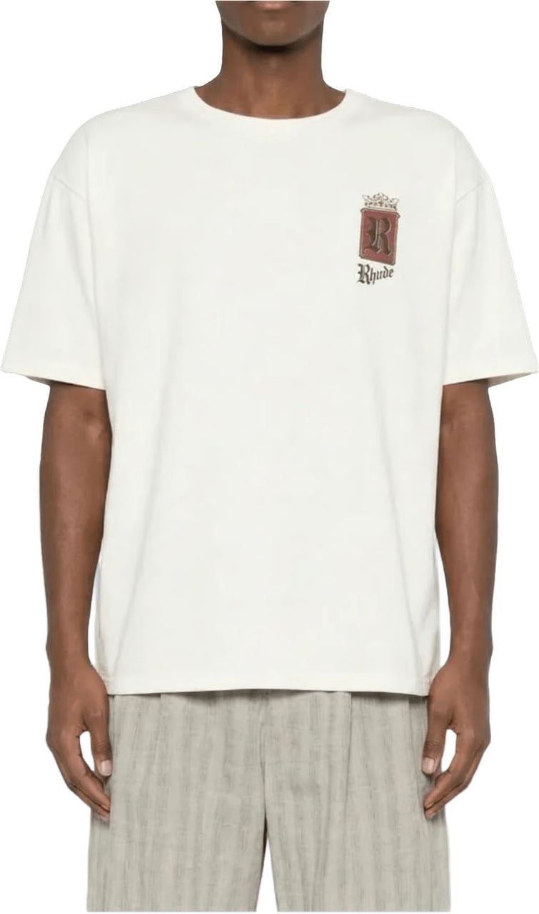 Rhude RHUDE FUMAR 91 T-SHIRT VINTAGE WIT / ZWART / ROOD Wit