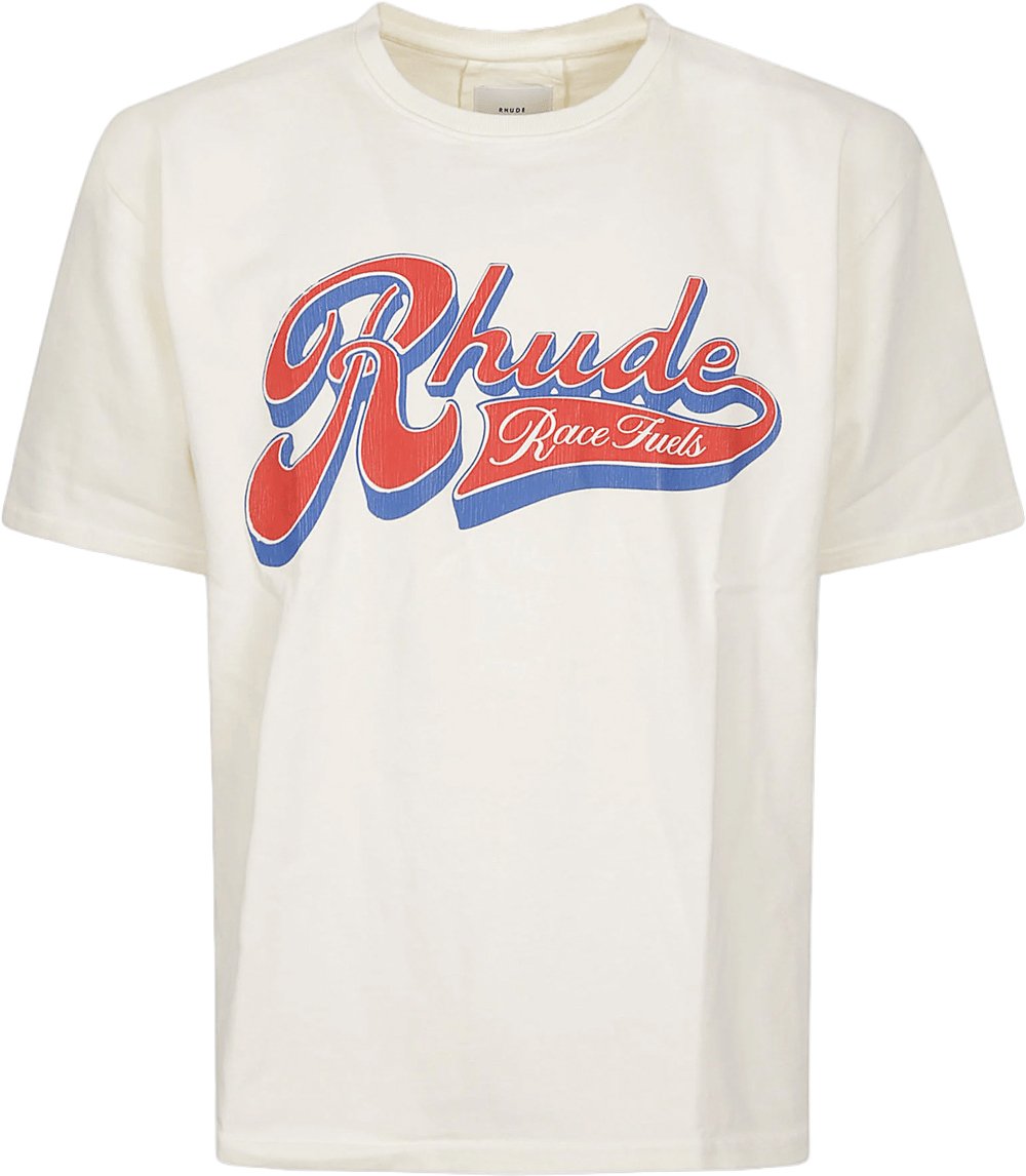 Rhude RHUDE PIT STOP T-SHIRT VINTAGE WIT/ROOD/BLAUW Wit