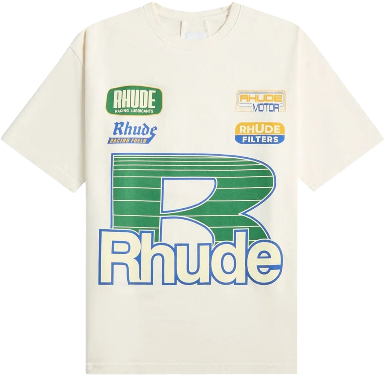 Rhude ROADWAY RACING PRINT T-SHIRT Wit