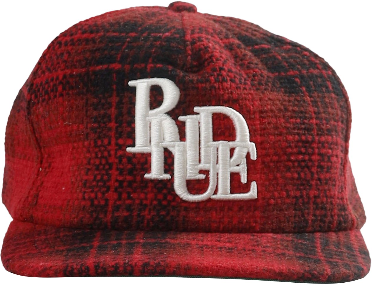 Rhude SCRAMBLE LOGO FLANNEL CAP Rood