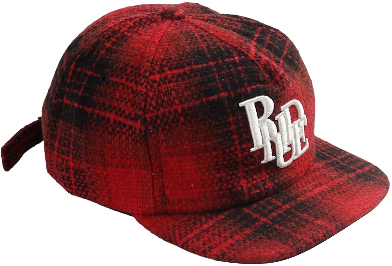 Rhude SCRAMBLE LOGO FLANNEL CAP Rood