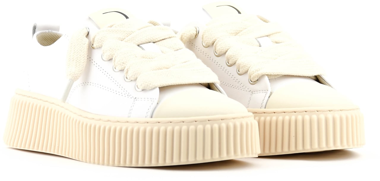 RHUN Treble Sneaker White Leather Wit