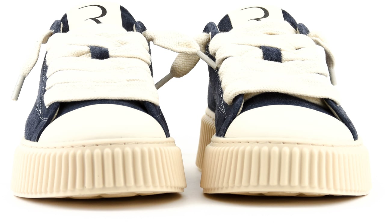 RHUN Treble Sneaker Navy Blue Suede Blauw