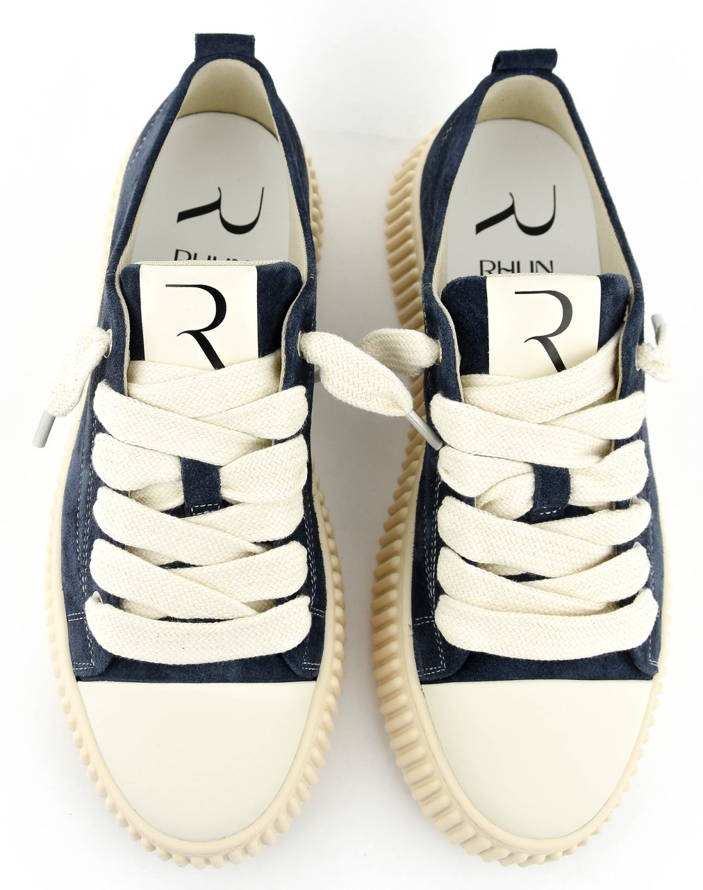 RHUN Treble Sneaker Navy Blue Suede Blauw