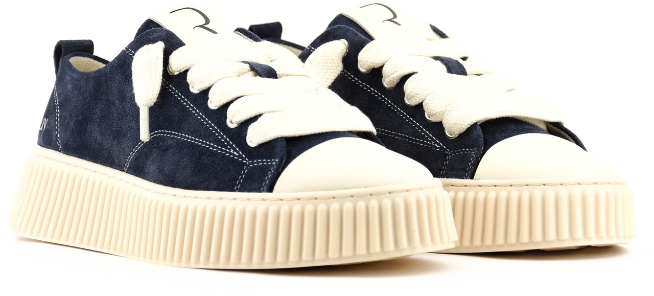 RHUN Treble Sneaker Navy Blue Suede Blauw
