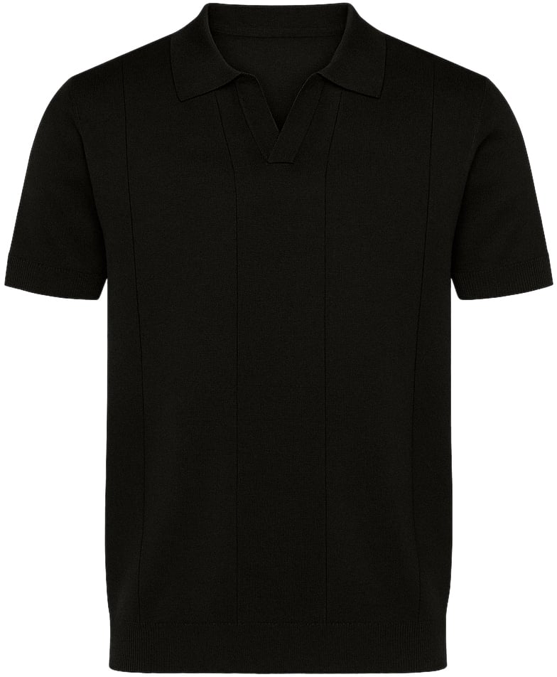 Richesse ESSENTIAL KNIT POLO BLACK Zwart