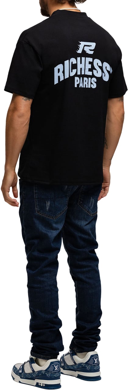 Richesse PARIS T-SHIRT BLACK BLUE Zwart