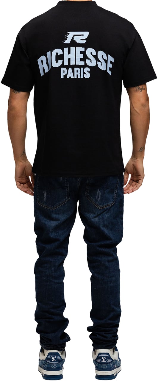 Richesse PARIS T-SHIRT BLACK BLUE Zwart
