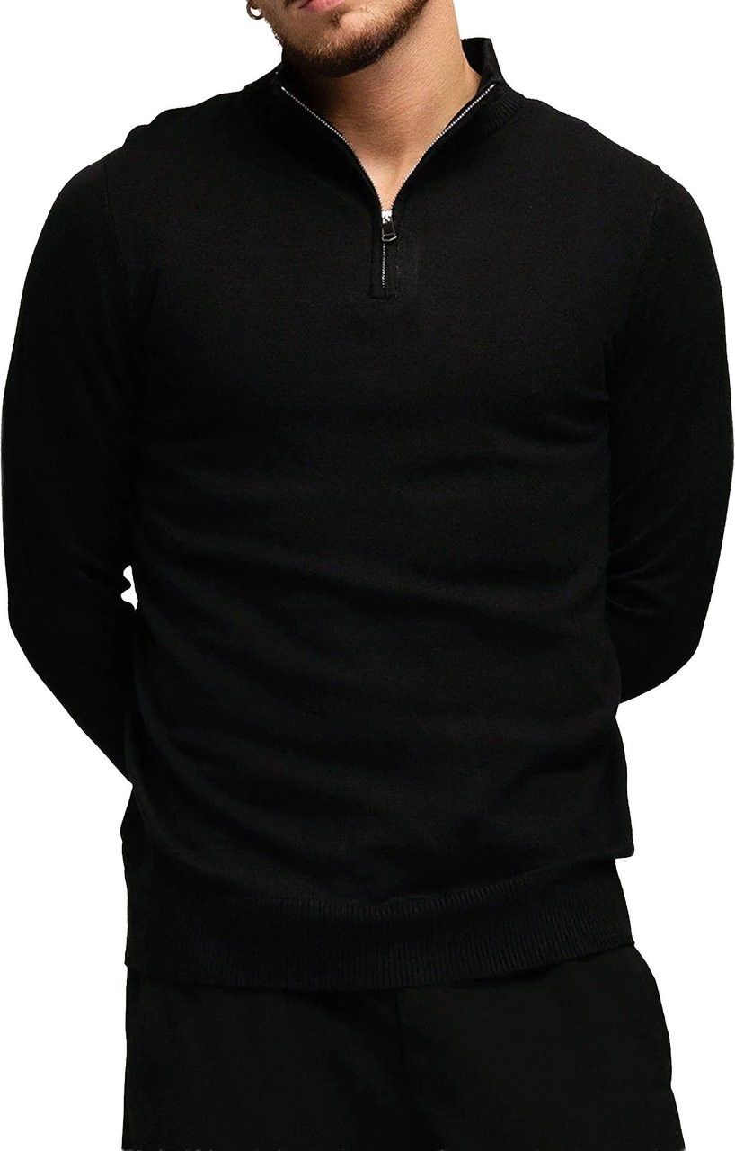 Richesse Knitted Zipper Black Zwart