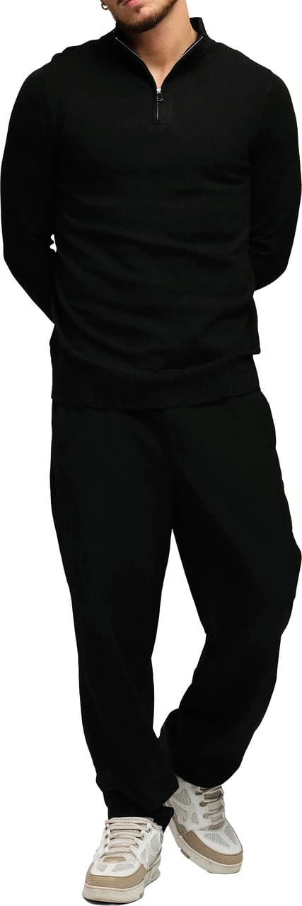 Richesse Knitted Zipper Black Zwart