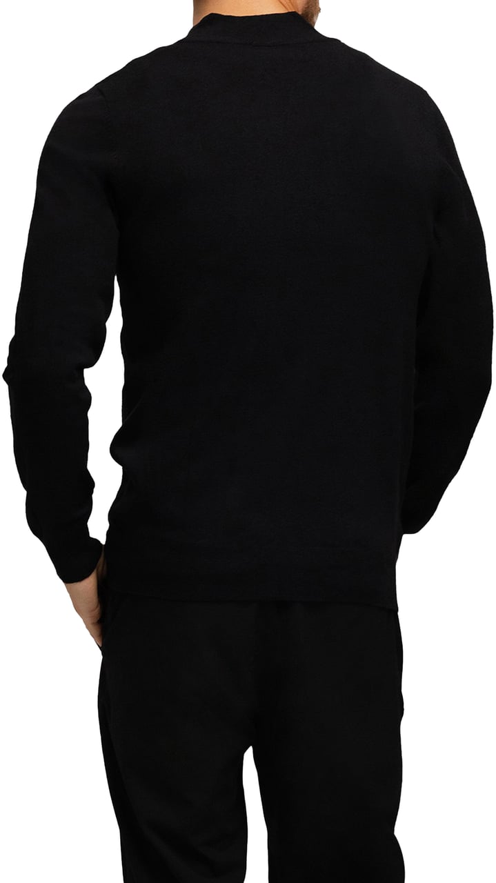 Richesse KNITTED ZIPPER VEST BLACK Zwart