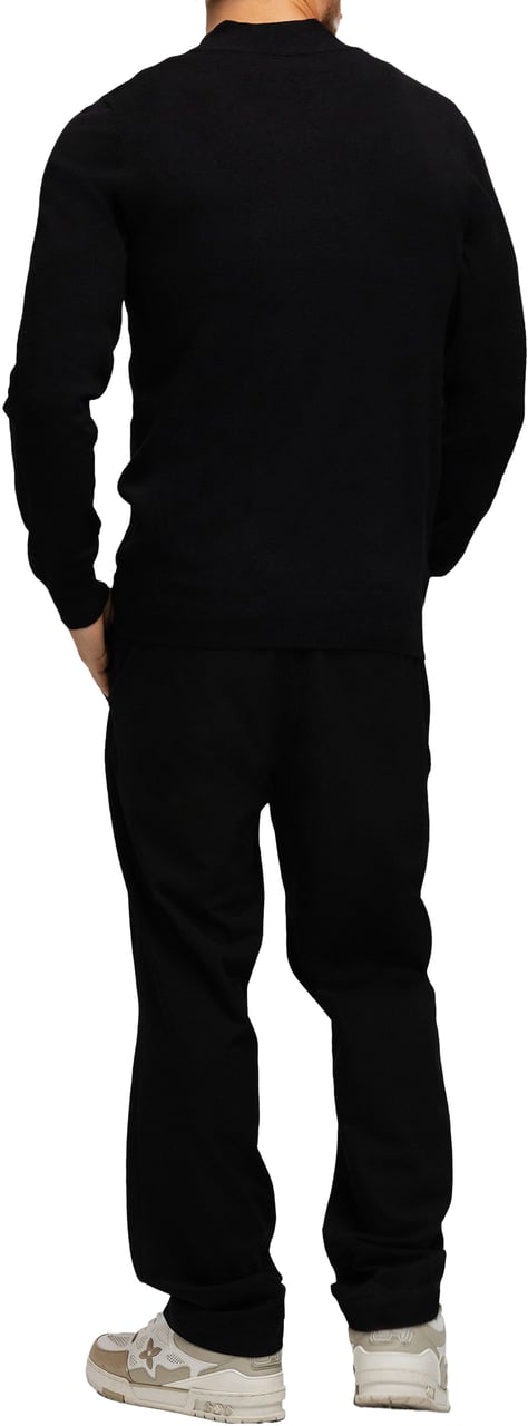 Richesse KNITTED ZIPPER VEST BLACK Zwart