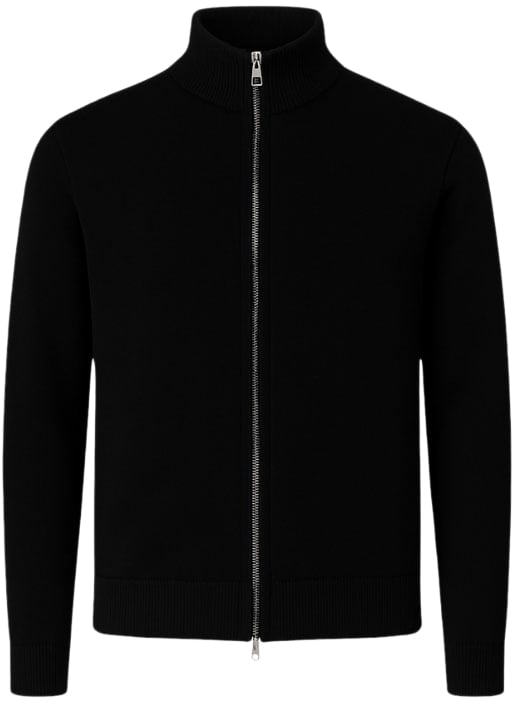 Richesse KNITTED ZIPPER VEST BLACK Zwart