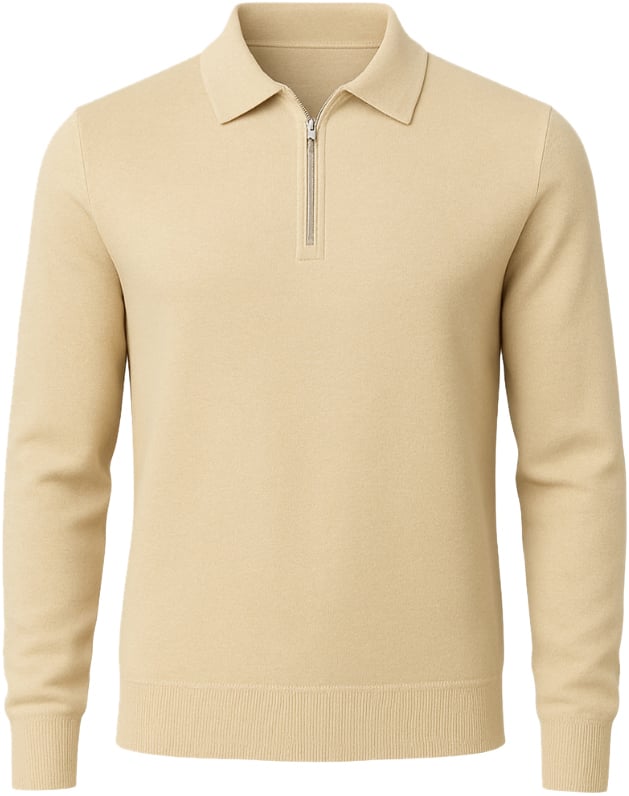 Richesse KNITTED LONGSLEEVE POLO BEIGE Beige