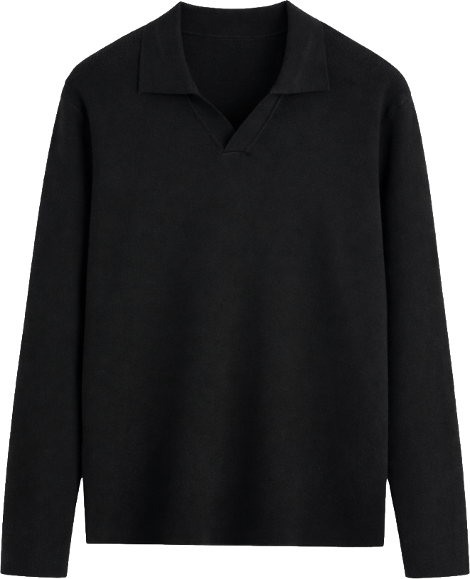 Richesse VALERO KNITTED POLO | BLACK Zwart