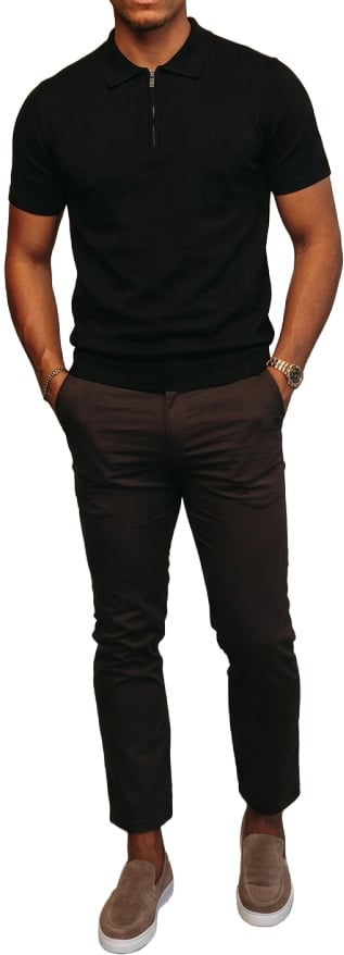 Richesse KNIT POLO | BLACK Zwart