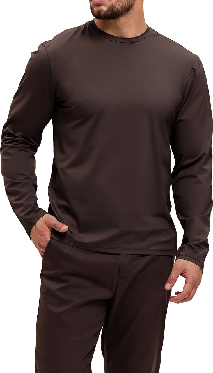 Richesse SHINY ESSENTIAL LONGSLEEVE DEEP BROWN Bruin