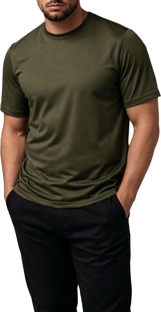 Richesse SHINY ESSENTIAL SHIRT MIDNIGHT OLIVE Groen
