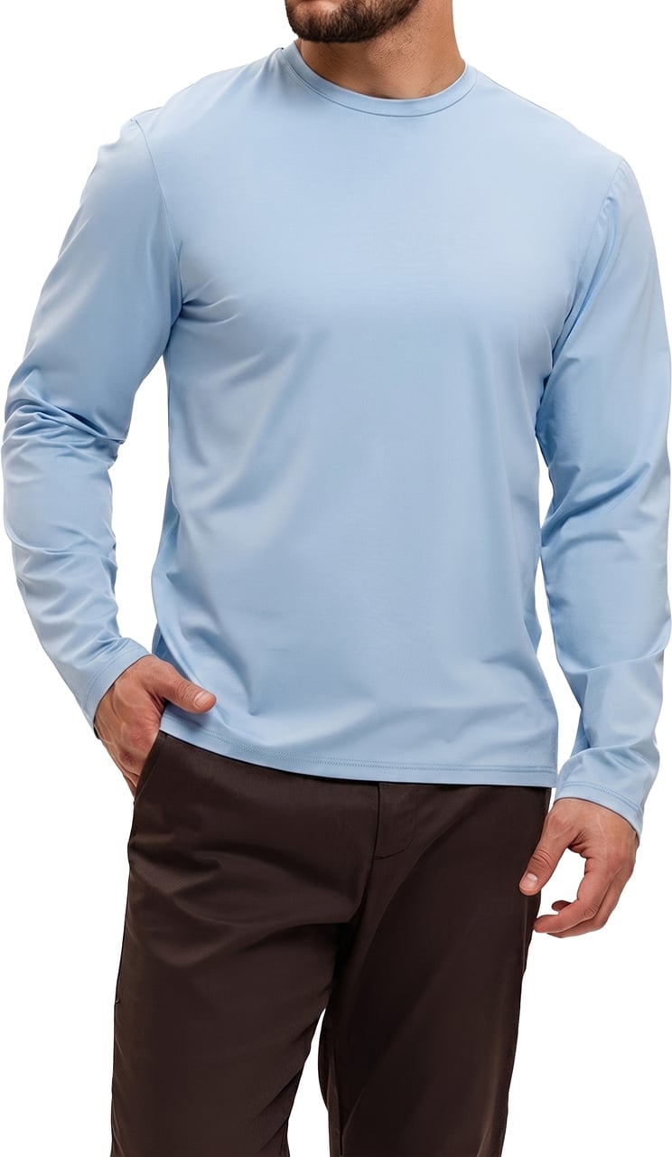Richesse SHINY ESSENTIAL LONGSLEEVE SKY BLUE Blauw