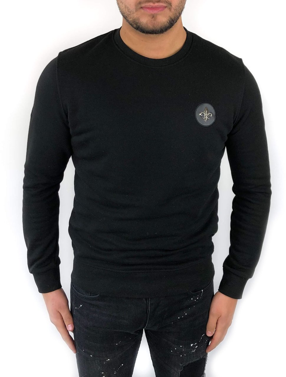 Richesse ROYAL SWEATER BLACK Zwart