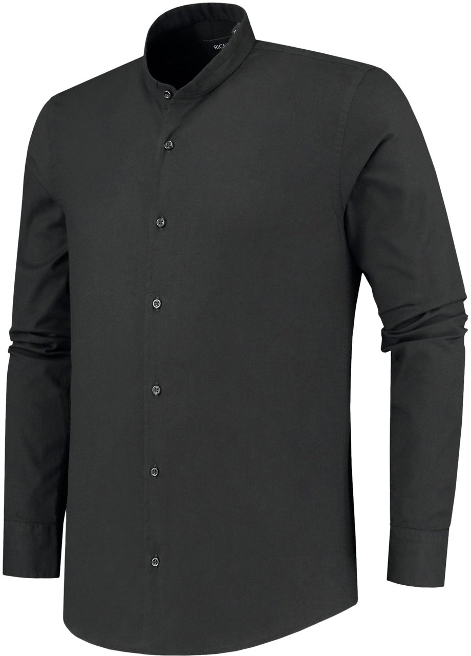 Richesse MANDARIN SHIRT BLACK Zwart