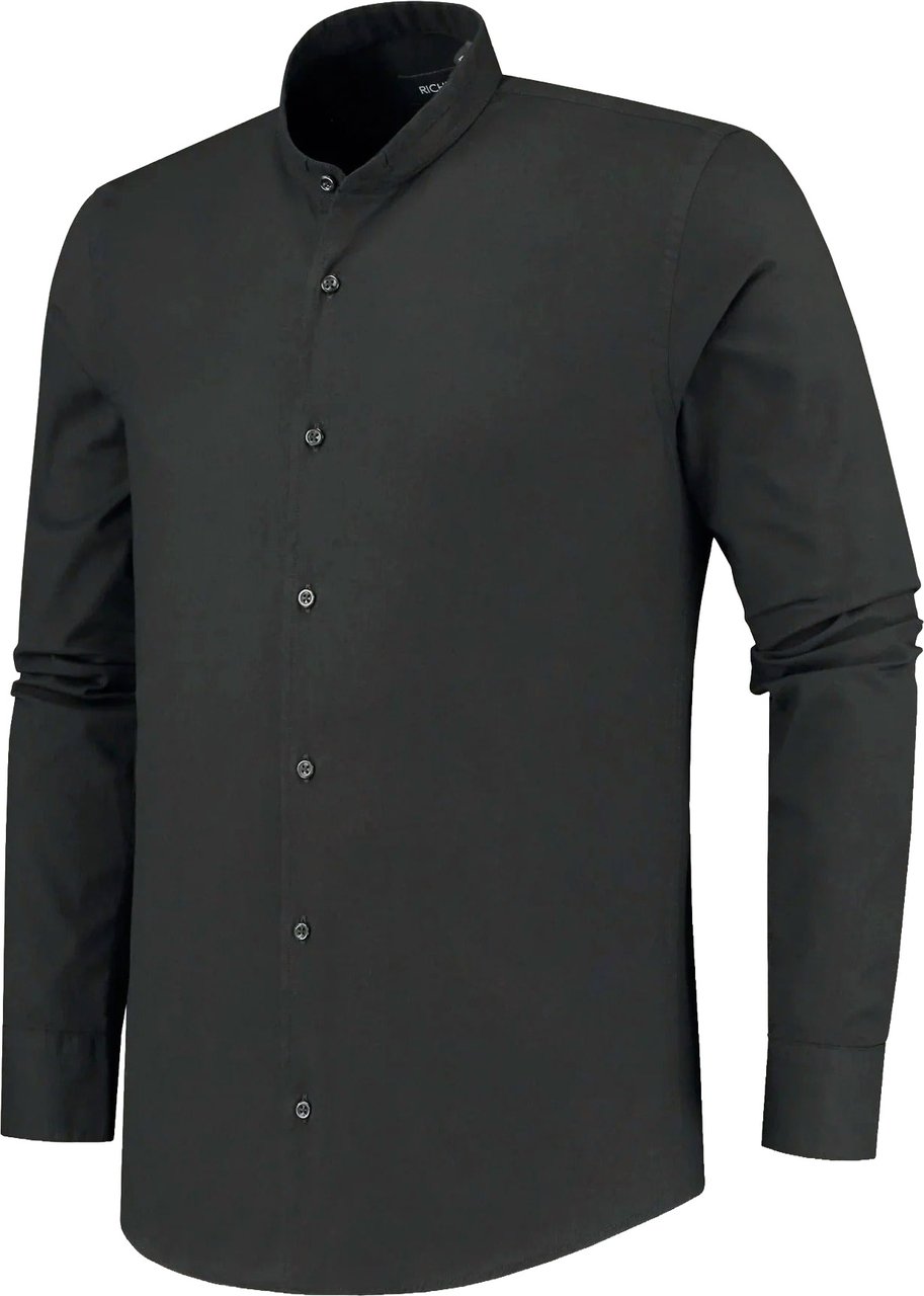 Richesse MANDARIN SHIRT BLACK Zwart