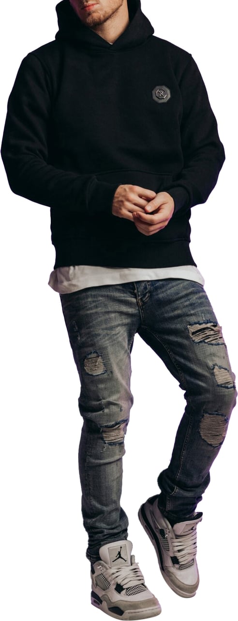 Richesse BADGE HOODIE ZWART Zwart