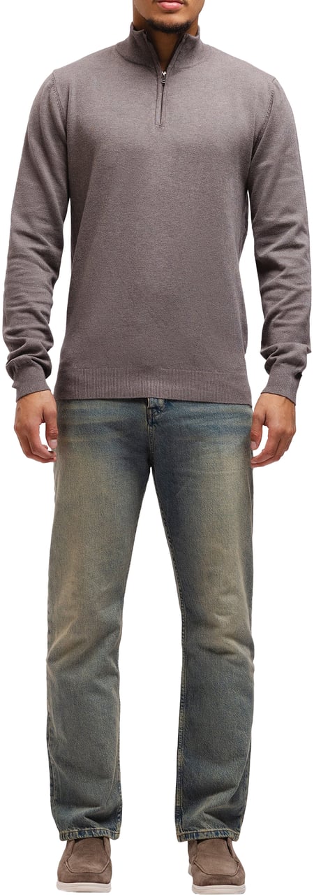 Richesse Knitted Zipper Taupe Taupe