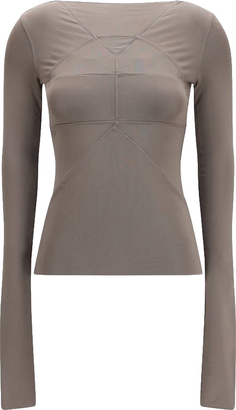 Rick Owens Gray Viscose Shirt Grijs