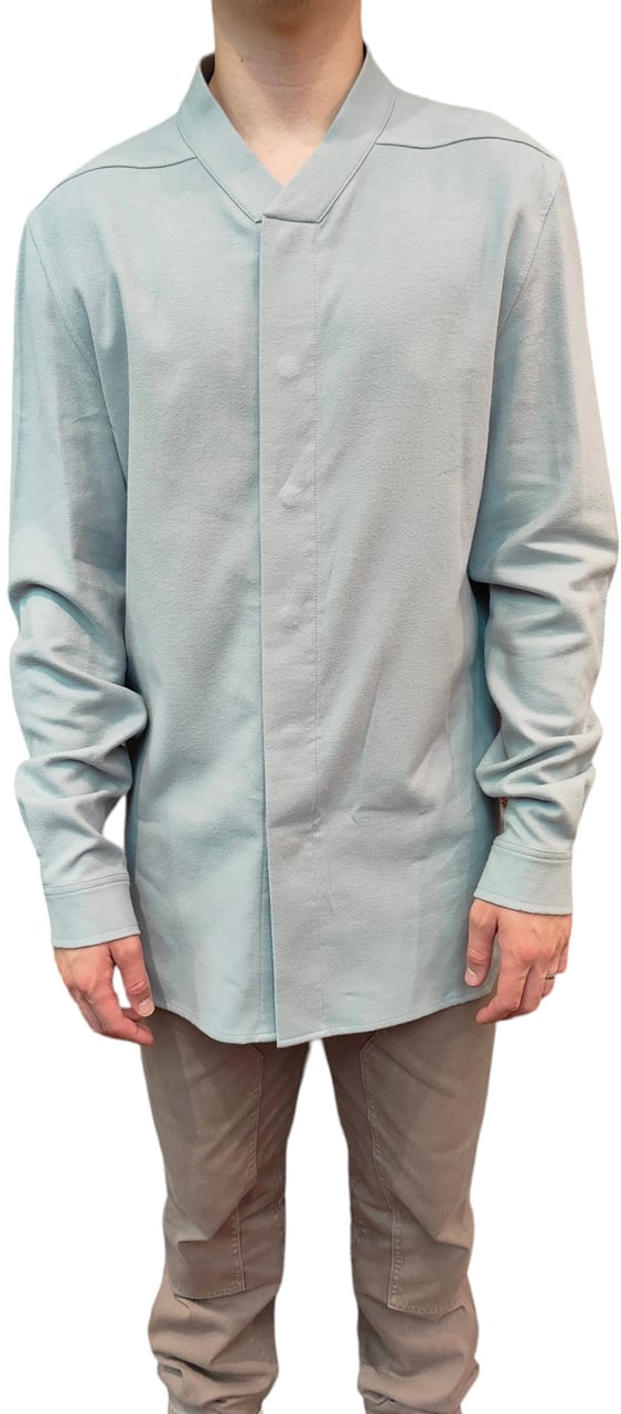 Rick Owens Chemise Pression Col V Flanelle ciel Snap collar Rick Owens Homme RU02D6290 FL 36 Divers