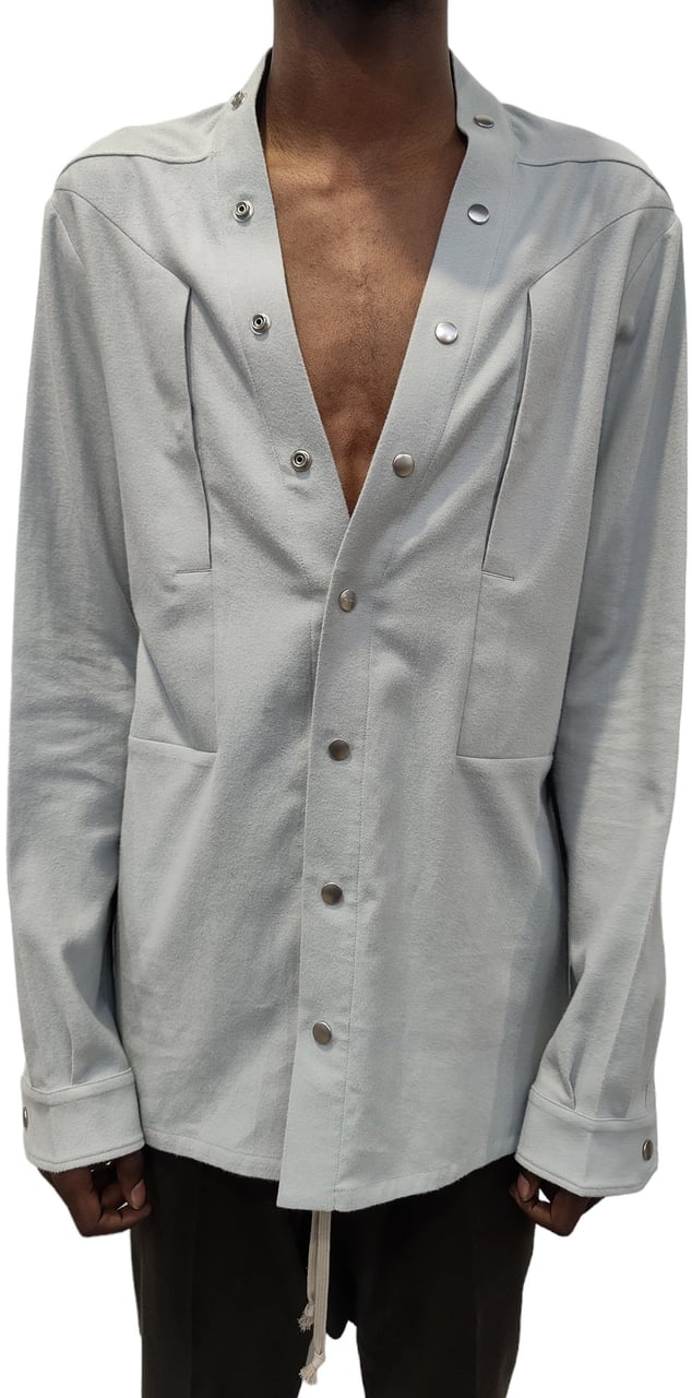 Rick Owens Chemise Pression Col V Flanelle ciel Snap collar Rick Owens Homme RU02D6290 FL 36 Divers