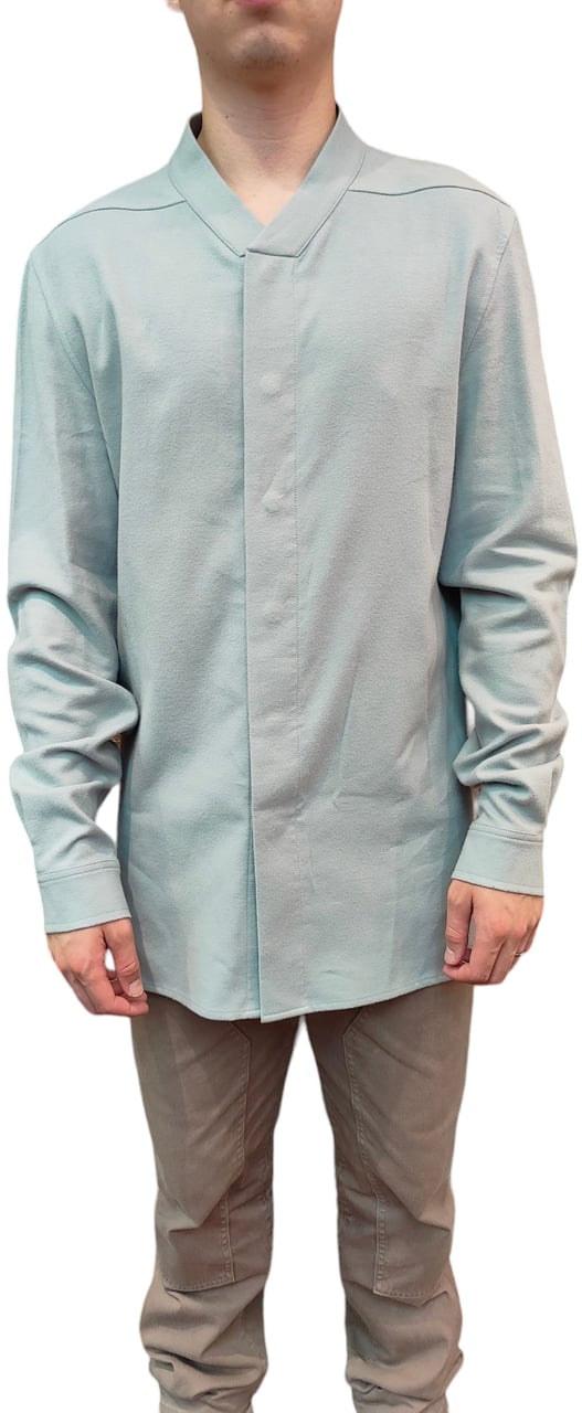 Rick Owens Chemise Pression Col V Flanelle ciel Snap collar Rick Owens Homme RU02D6290 FL 36 Divers