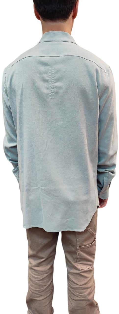 Rick Owens Chemise Pression Col V Flanelle ciel Snap collar Rick Owens Homme RU02D6290 FL 36 Divers