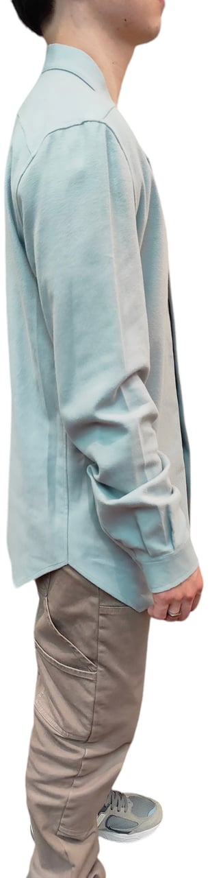 Rick Owens Chemise Pression Col V Flanelle ciel Snap collar Rick Owens Homme RU02D6290 FL 36 Divers