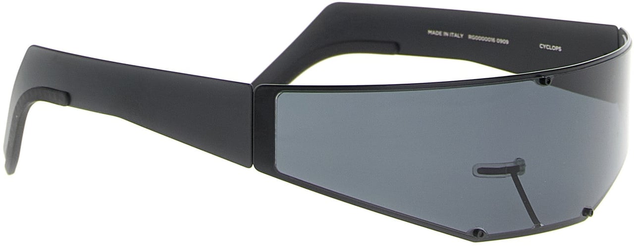 Rick Owens Black Stainless Steel Sunglasses Zwart