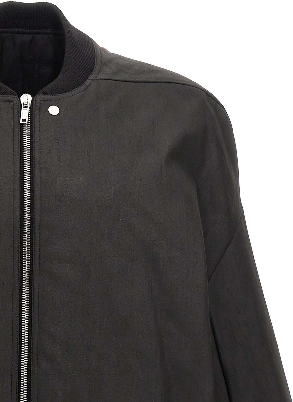 Rick Owens Black Cotton Bomber Zwart