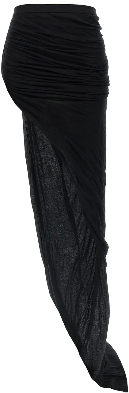 Rick Owens Black Cotton Mini Skirt Zwart