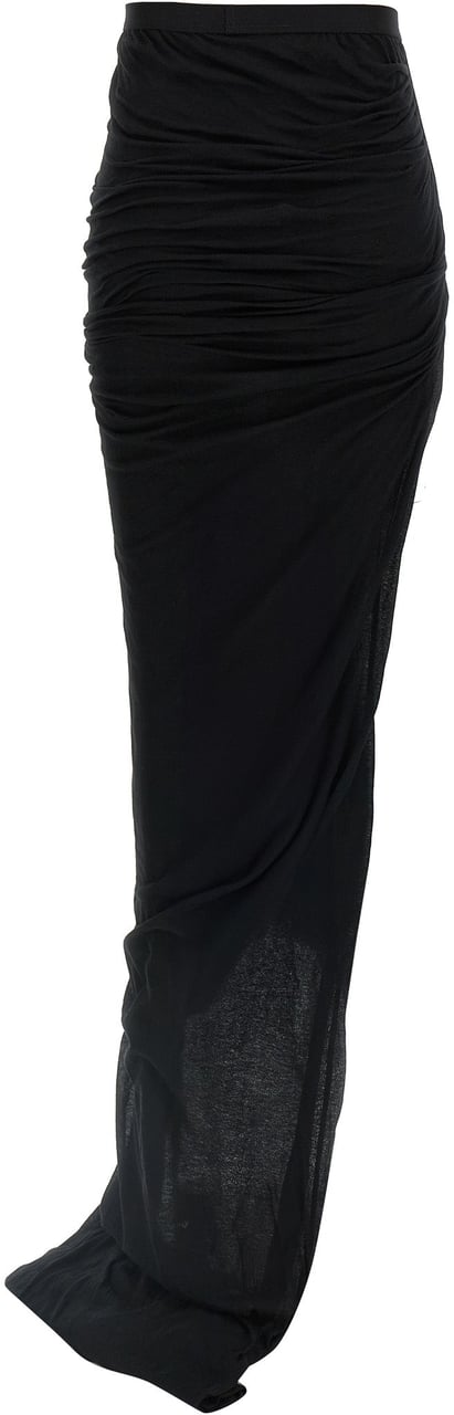 Rick Owens Black Cotton Mini Skirt Zwart