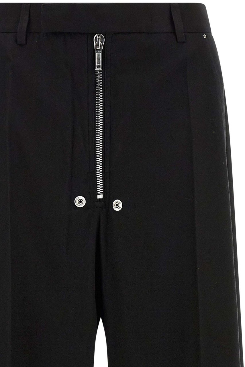 Rick Owens Black Cotton Pants Zwart