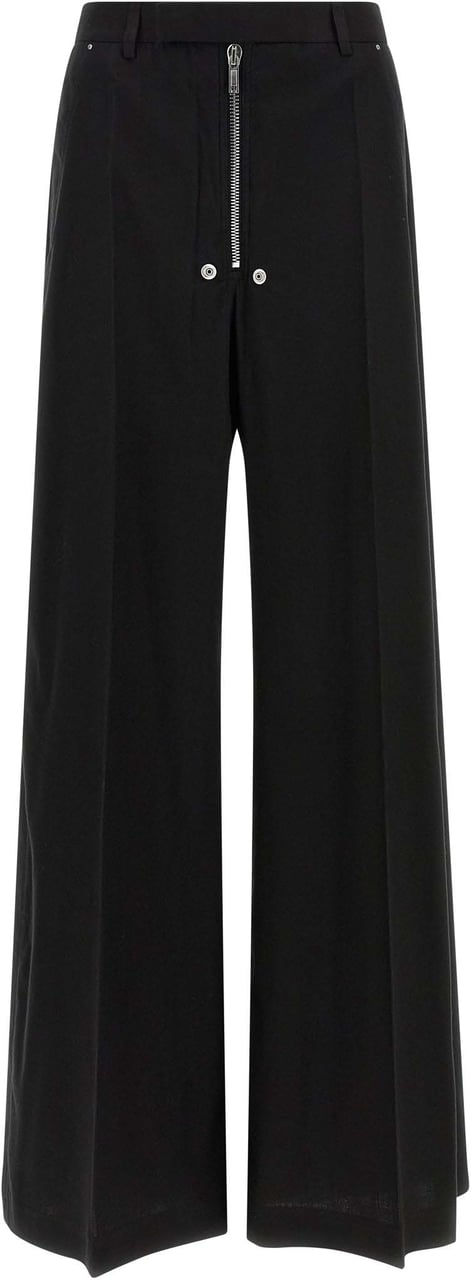 Rick Owens Black Cotton Pants Zwart