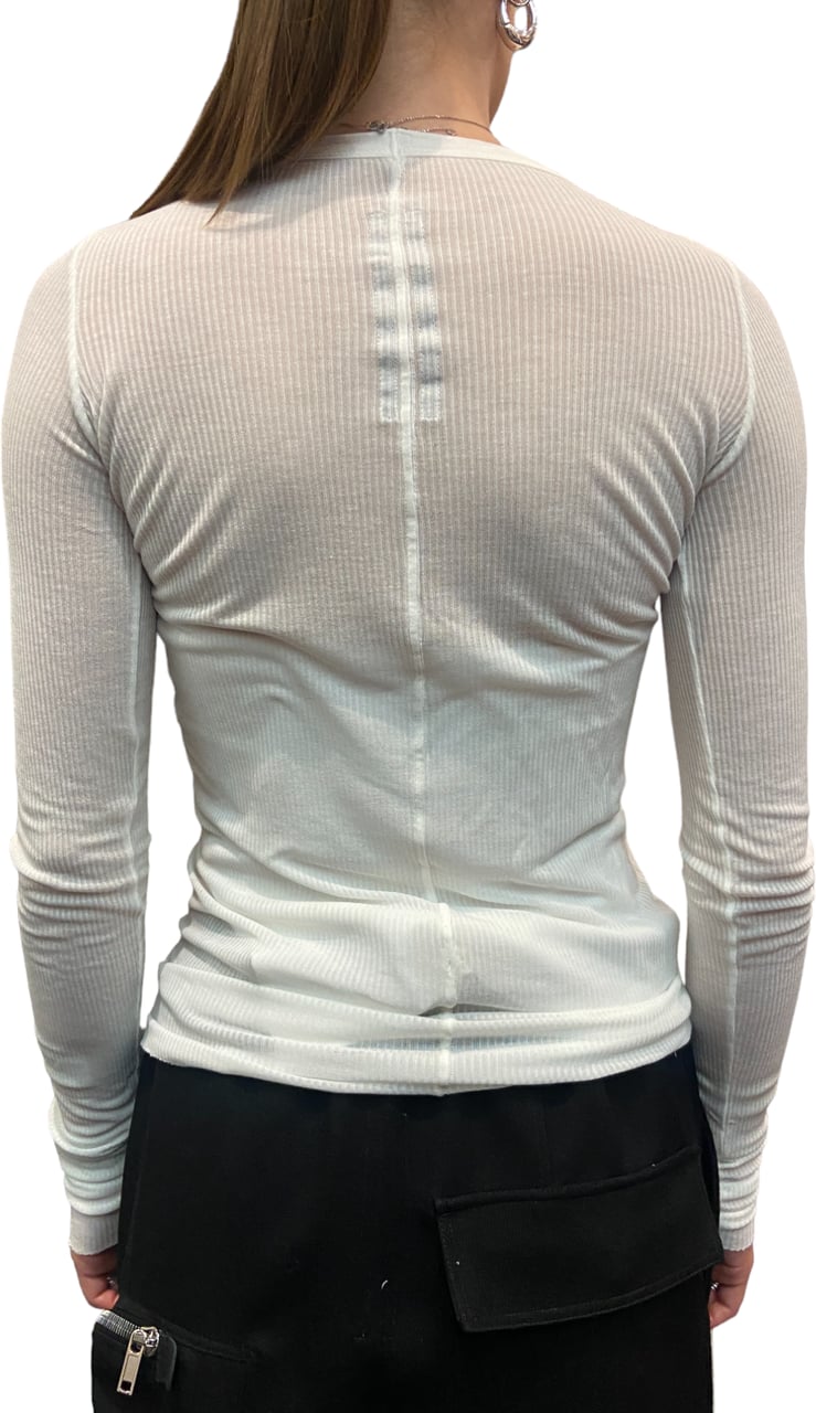Rick Owens Tshirt Manches longues Côtelé col rond Rib Milk Rick Owens Femme LS T RP02D 3202 RC 11 Wit