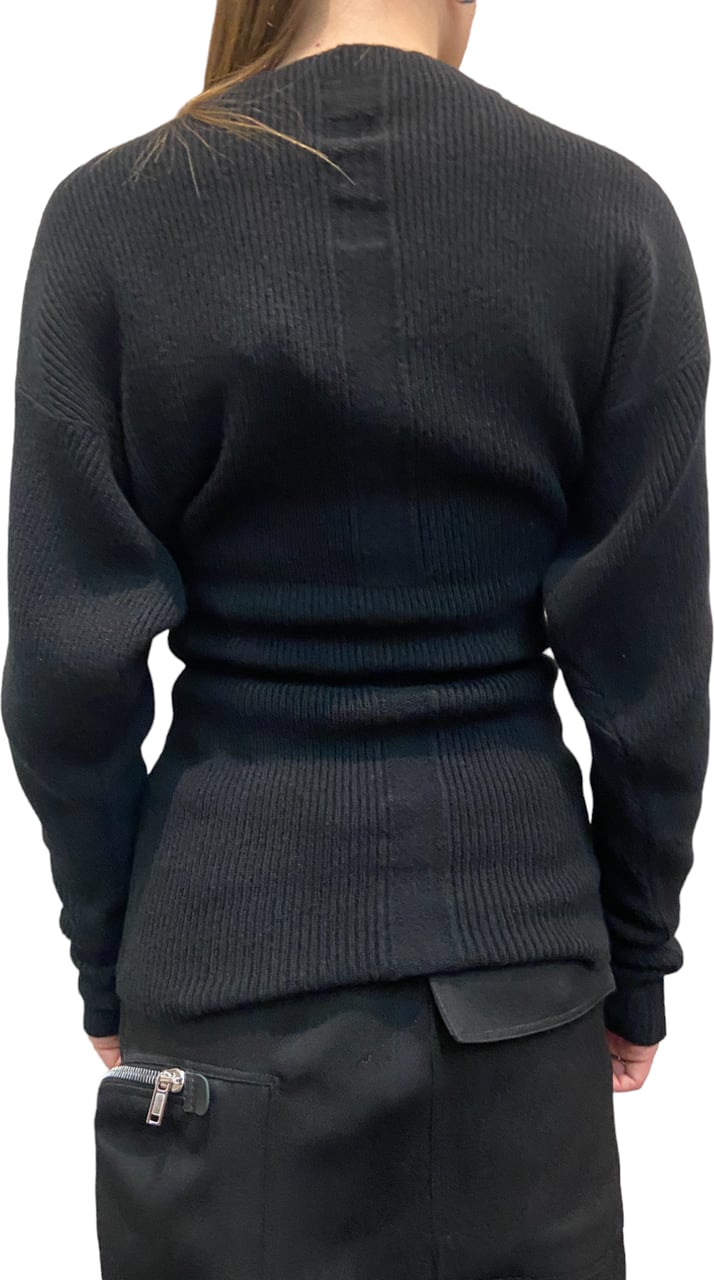 Rick Owens Pull Col Rond Montant Manches Chauve souris Dafne Rick Owens Femme RP02D3640 KWV 09 Zwart