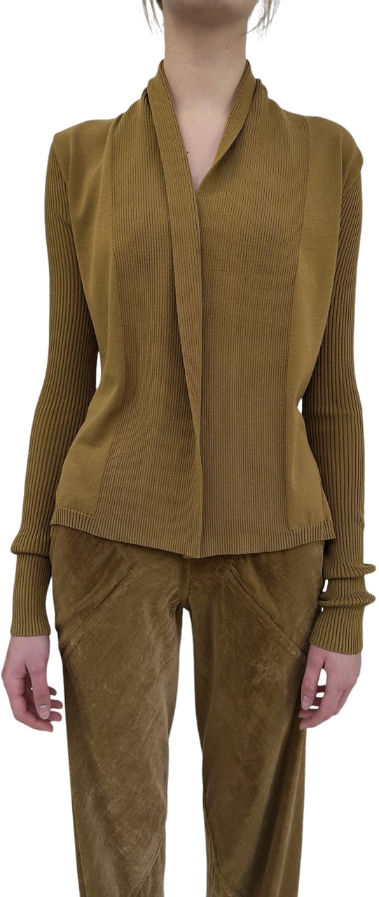 Rick Owens Gilet court wrap viscose Miel Honey Naska Cardigan Rick Owens Femme RP02D 3644 VI 62 Divers