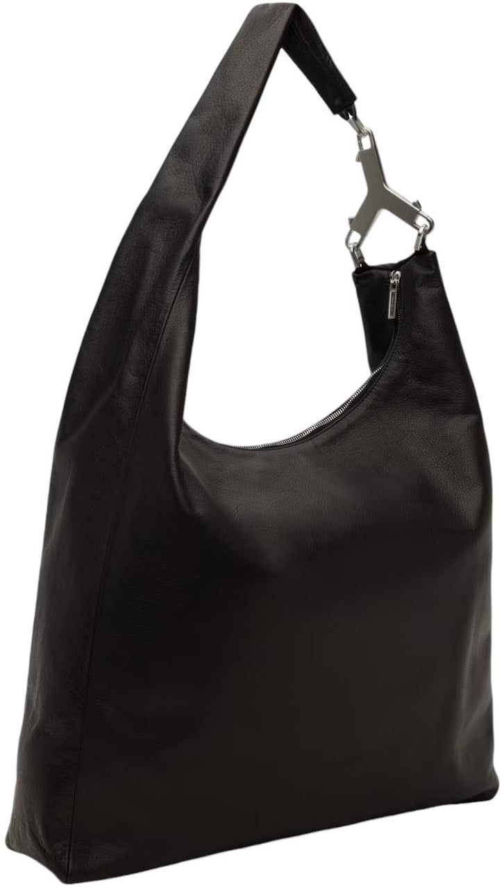 Rick Owens Sac Cerberus cuir Noir fermoir métal Anse Rick Owens Femme Homme RA02D 0529 LCN 09 Zwart