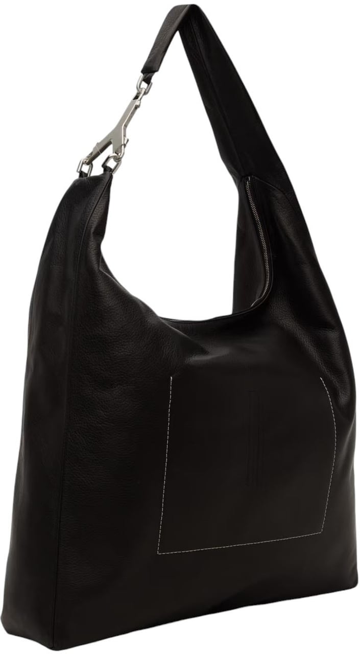Rick Owens Sac Cerberus cuir Noir fermoir métal Anse Rick Owens Femme Homme RA02D 0529 LCN 09 Zwart