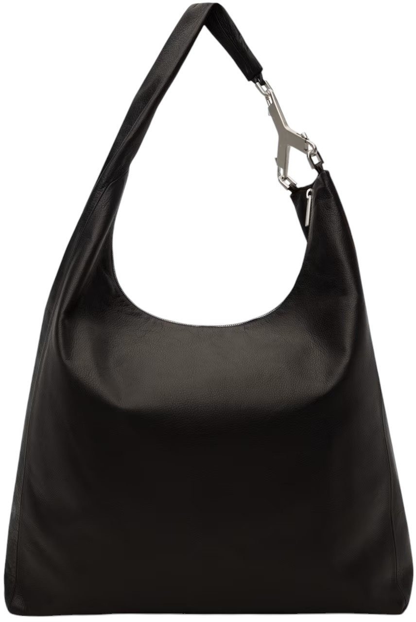 Rick Owens Sac Cerberus cuir Noir fermoir métal Anse Rick Owens Femme Homme RA02D 0529 LCN 09 Zwart
