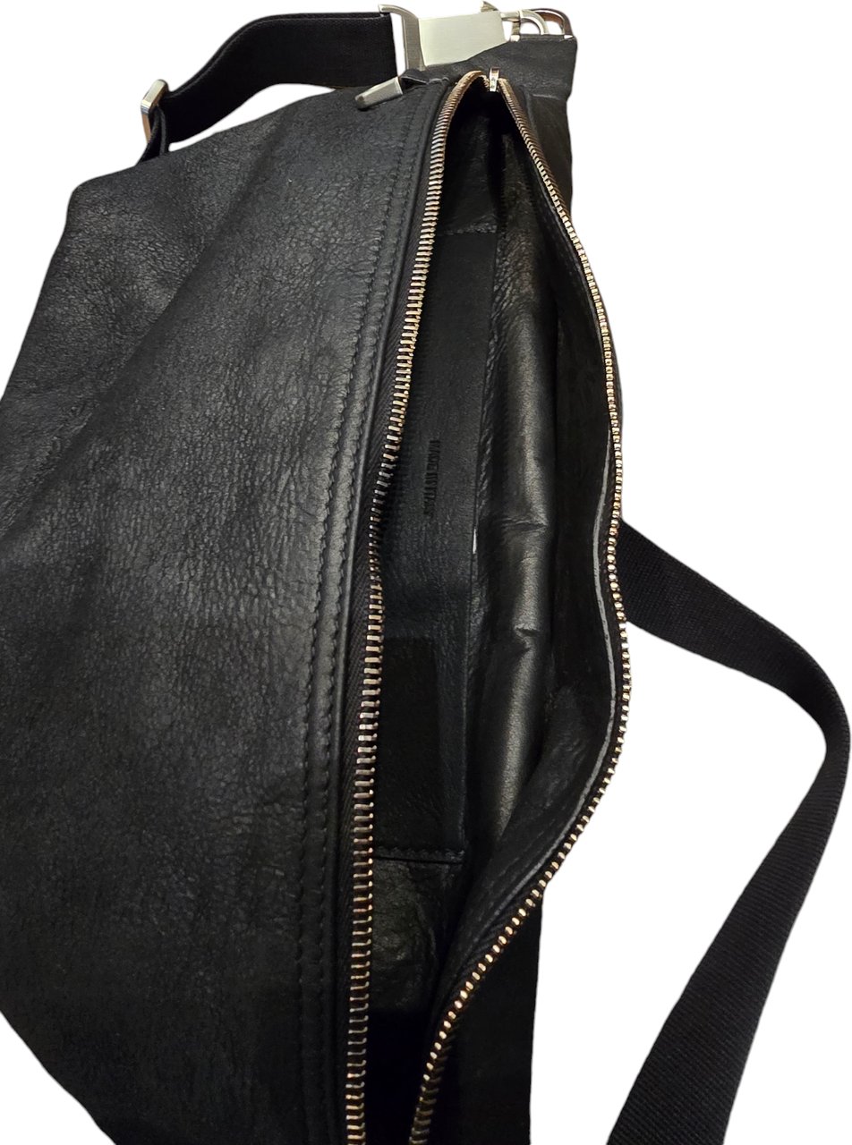 Rick Owens Sac banane big Bumbag noir cuir blister Rick Owens Femme Homme RA02D 0531 LBA 09 Zwart